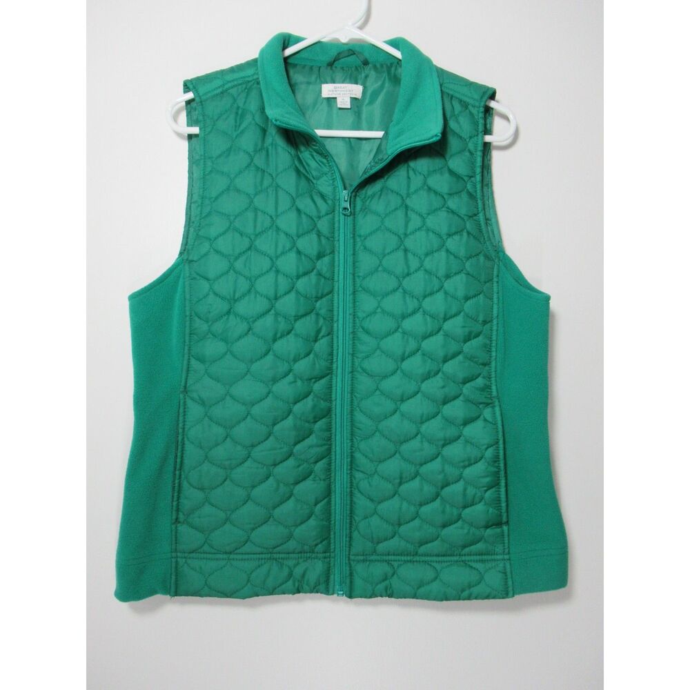 Great Northwest Clothing Company Green Quilted Puffer Zip Vest Size XL